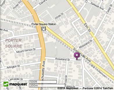 Map of the 61 Roseland Street area.